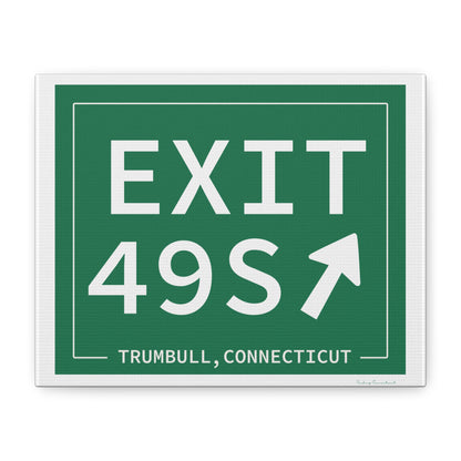 Vintage Exit 49S  Merritt Parkway Sign Matte Canvas, Stretched, 1.25"