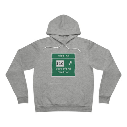 Vintage Merritt Parkway Exit 53 Sign Unisex Sponge Fleece Pullover Hoodie