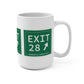 Vintage Exit 28 Merritt Parkway Sign Mug 15oz