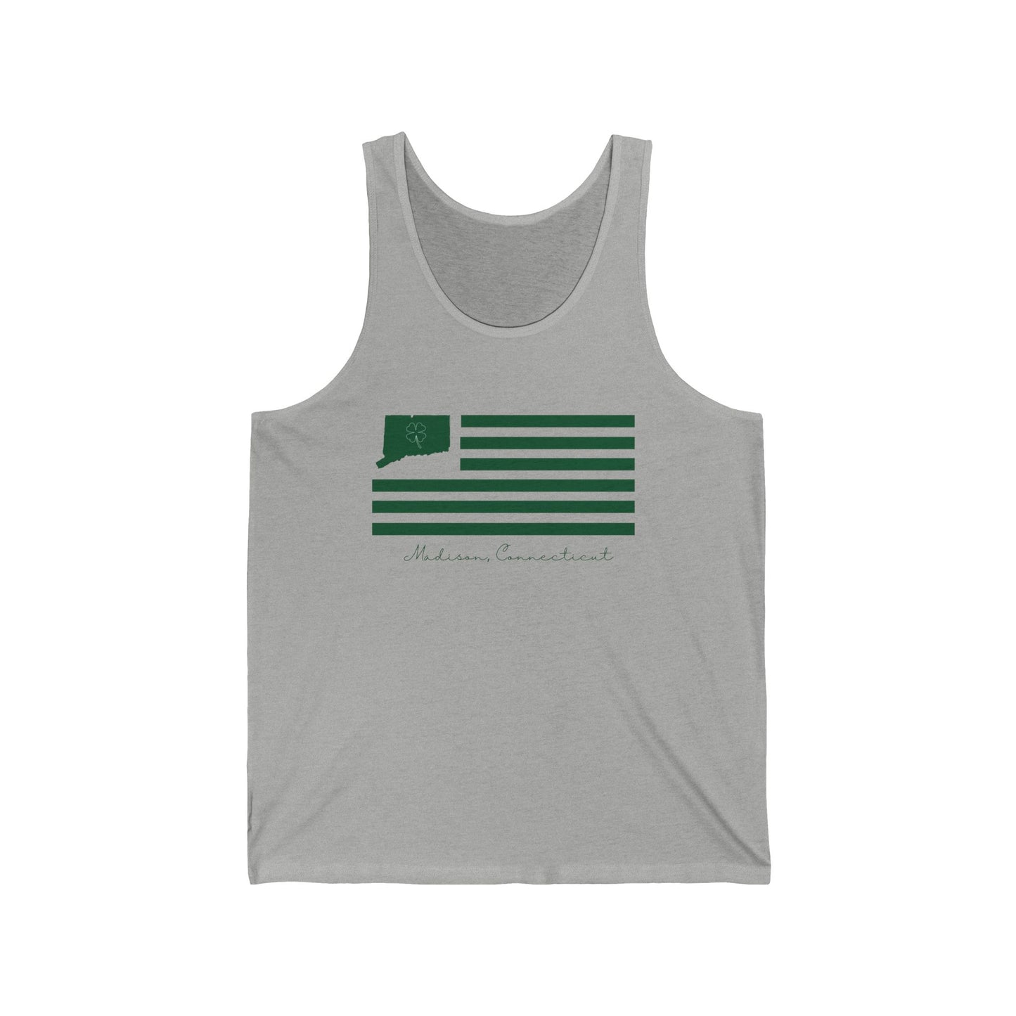 Madison Connecticut St Patrick’s Day Flag Unisex Jersey Tank Top