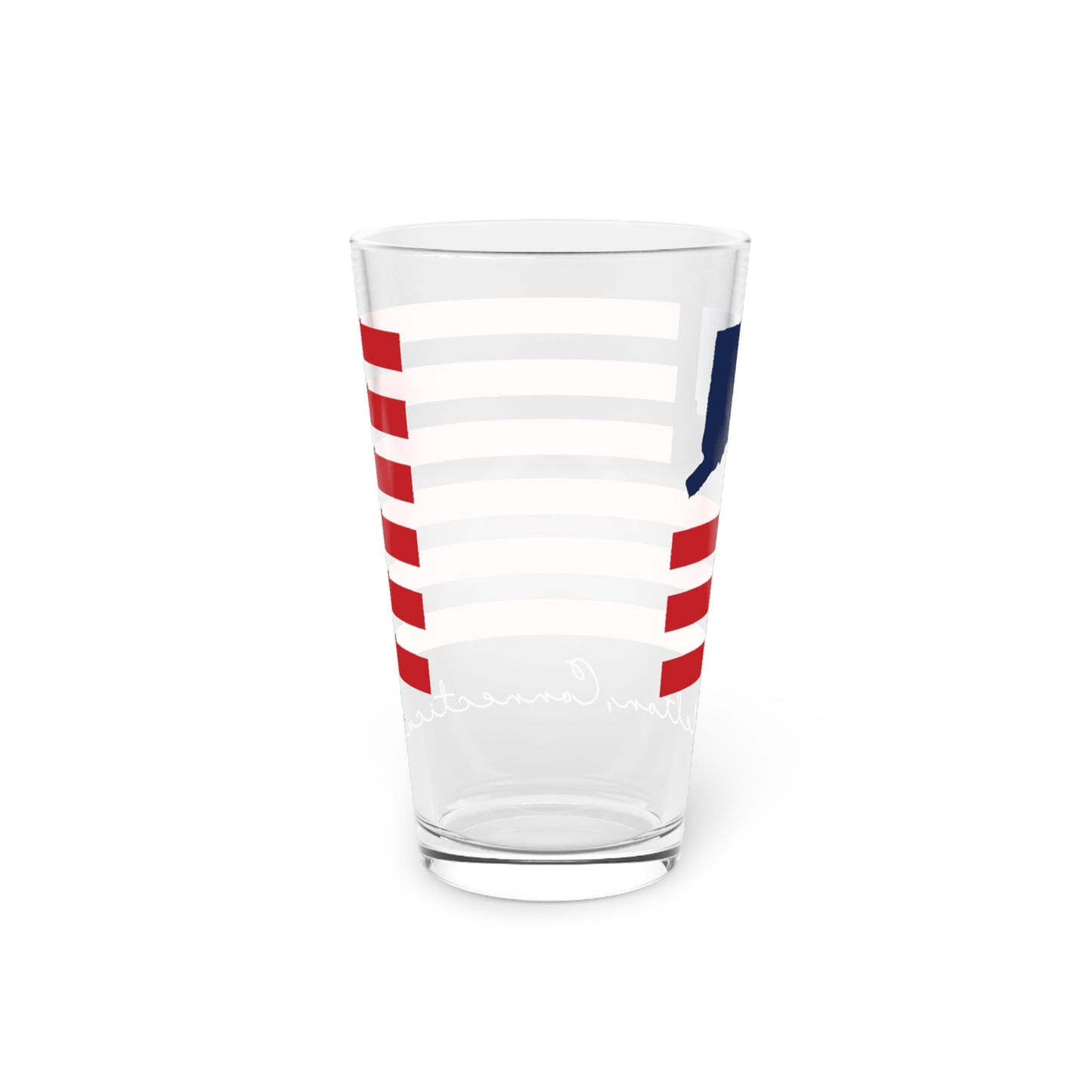 Shelton Connecticut Flag Pint Glass, 16oz