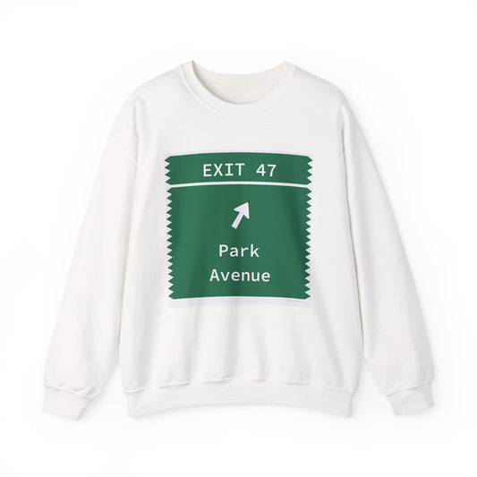 Vintage Merritt Parkway Exit 47 Sign Unisex Heavy Blend™ Crewneck Sweatshirt