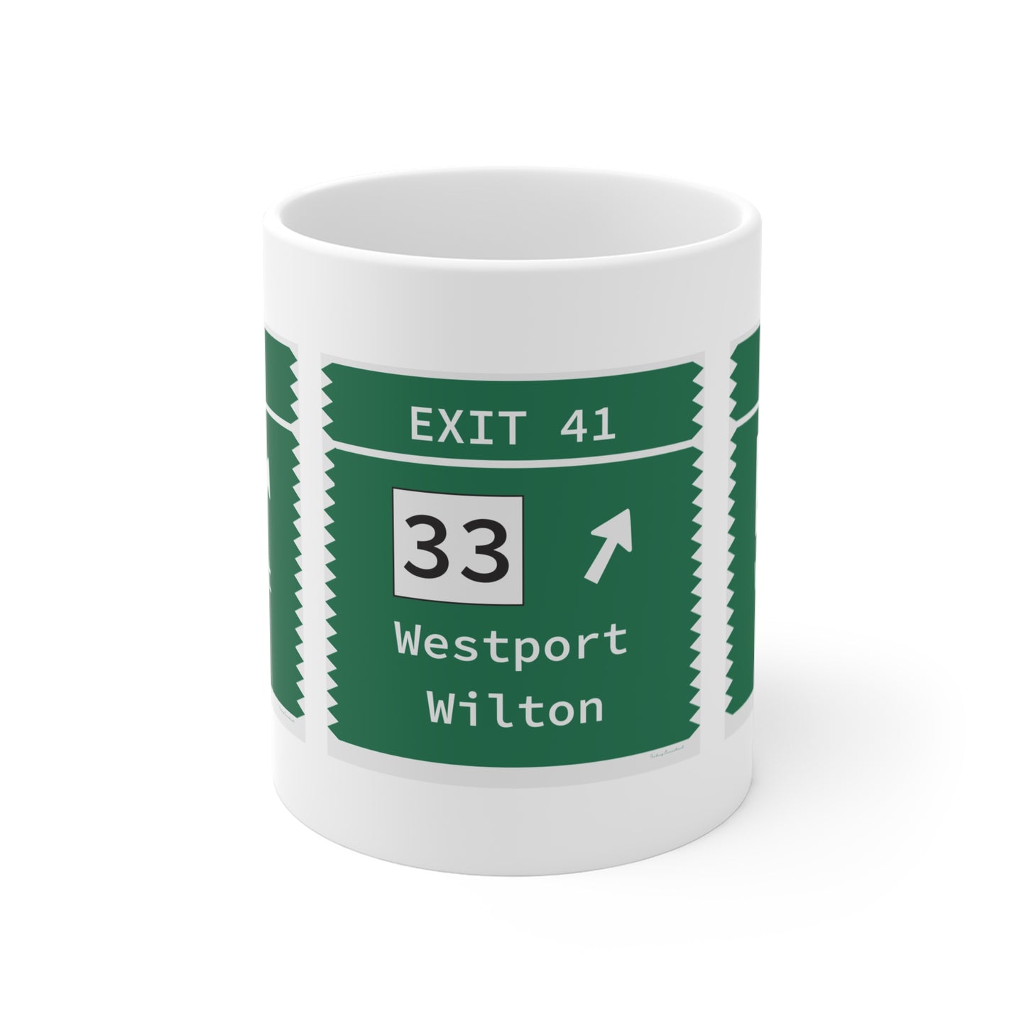 Vintage Merritt Parkway Exit 41 Sign Mug 11oz