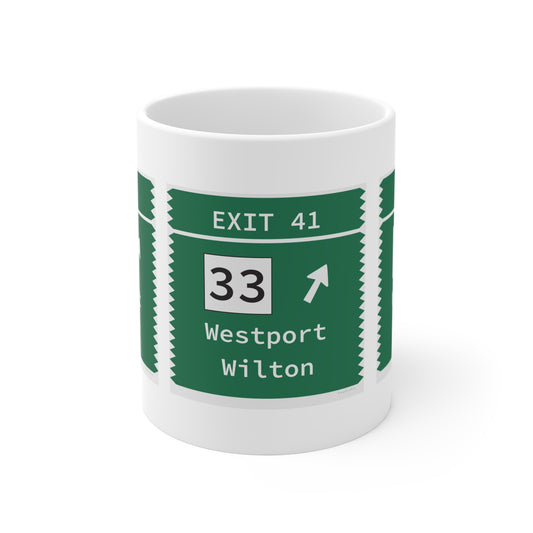 Vintage Merritt Parkway Exit 41 Sign Mug 11oz
