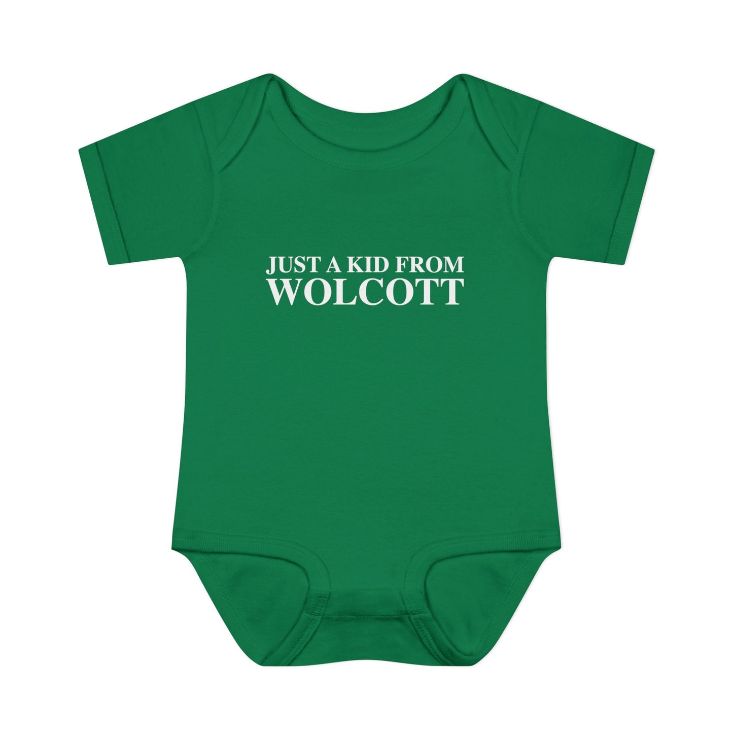 Just a kid from Wolcott Infant Baby Rib Bodysuit