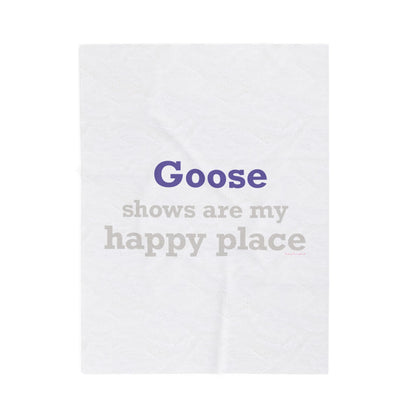 Goose Shows Are My Happy Place  - Gray & Purple Velveteen Plush Blanket