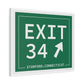 Vintage Exit 34 Merritt Parkway Sign Matte Canvas, Stretched, 1.25"