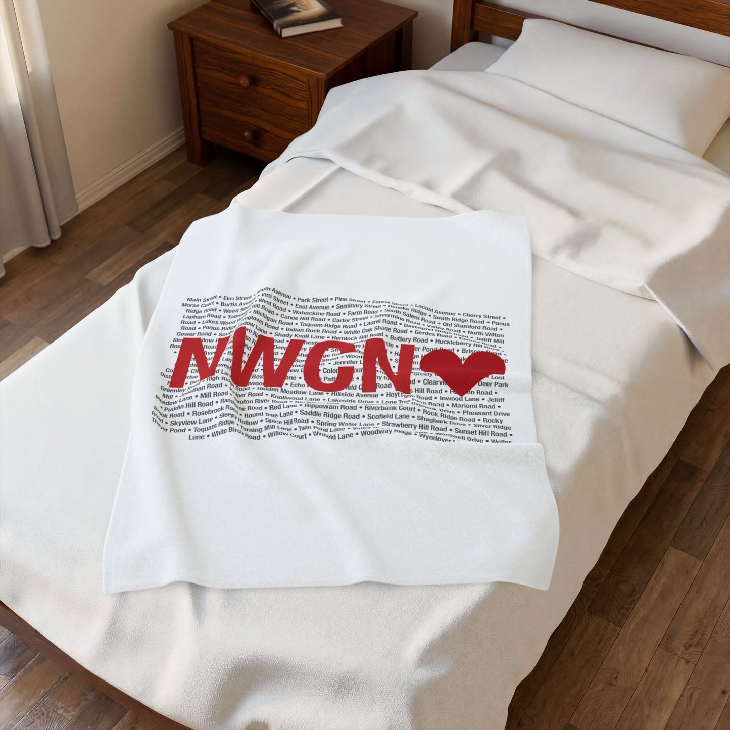 New Canaan Love Velveteen Plush Blanket