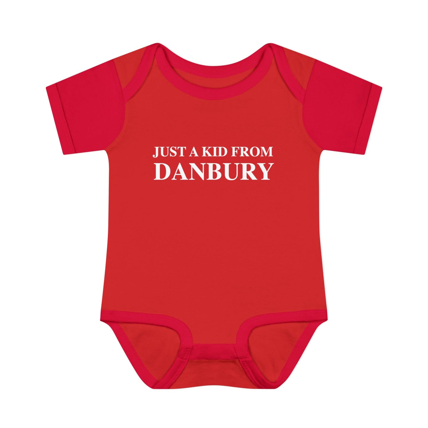 Just a kid from Danbury Infant Baby Rib Bodysuit