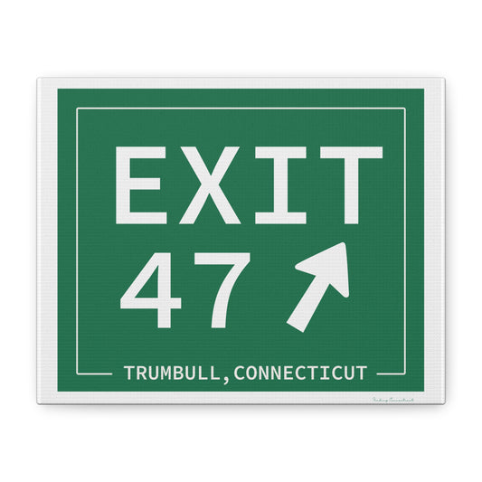 Vintage Exit 47 Merritt Parkway Sign Matte Canvas, Stretched, 1.25"