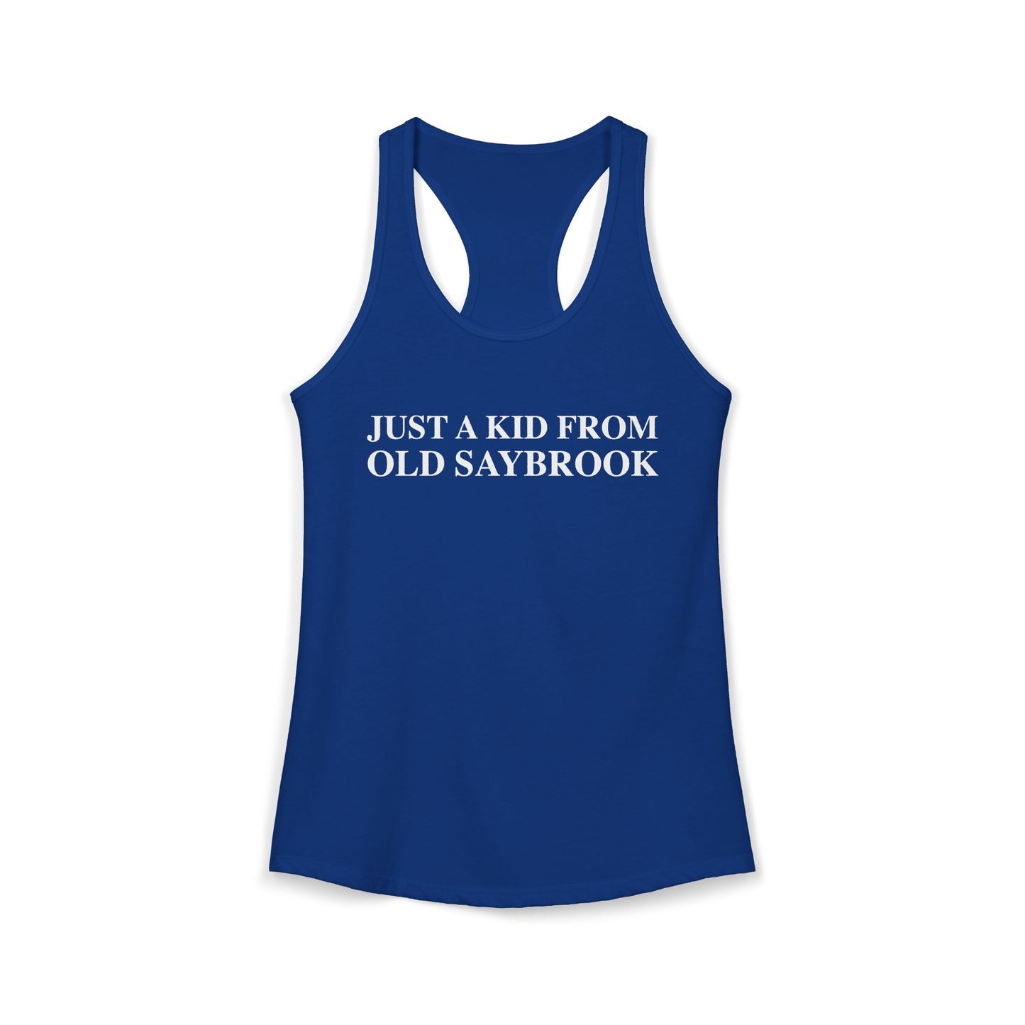 Just a kid from Old Saybrook Women's Ideal Racerback Tank Top