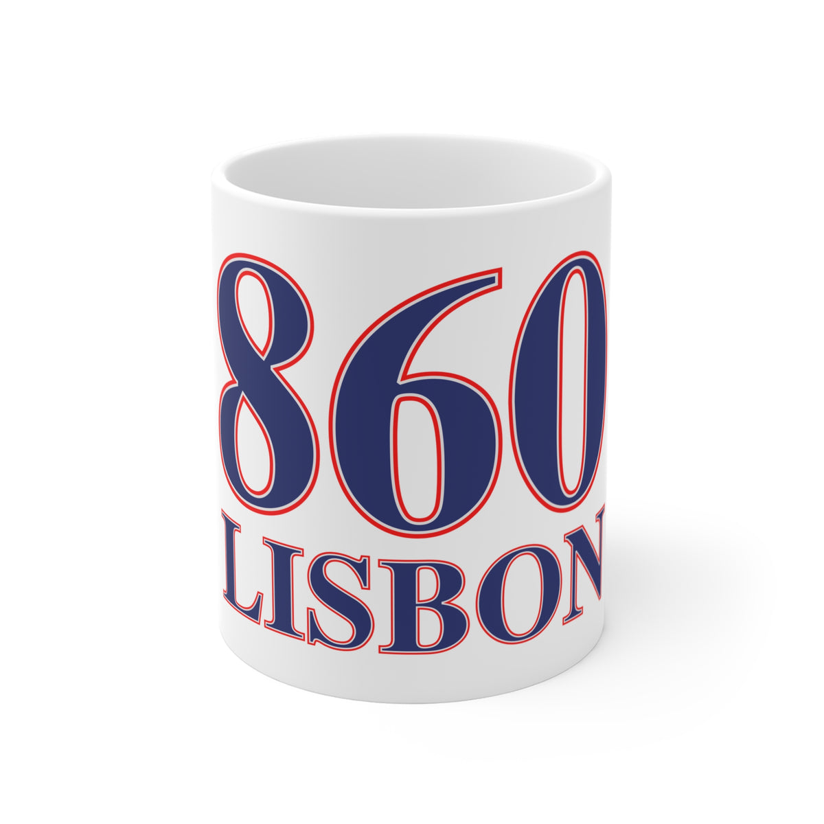 860 Lisbon Red, White & Blue Mug 11oz