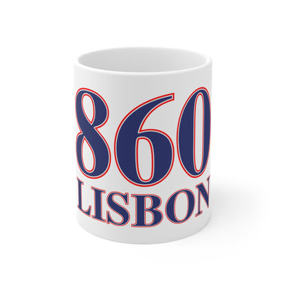 860 Lisbon Red, White & Blue Mug 11oz