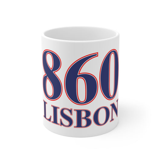 860 Lisbon Red, White & Blue Mug 11oz