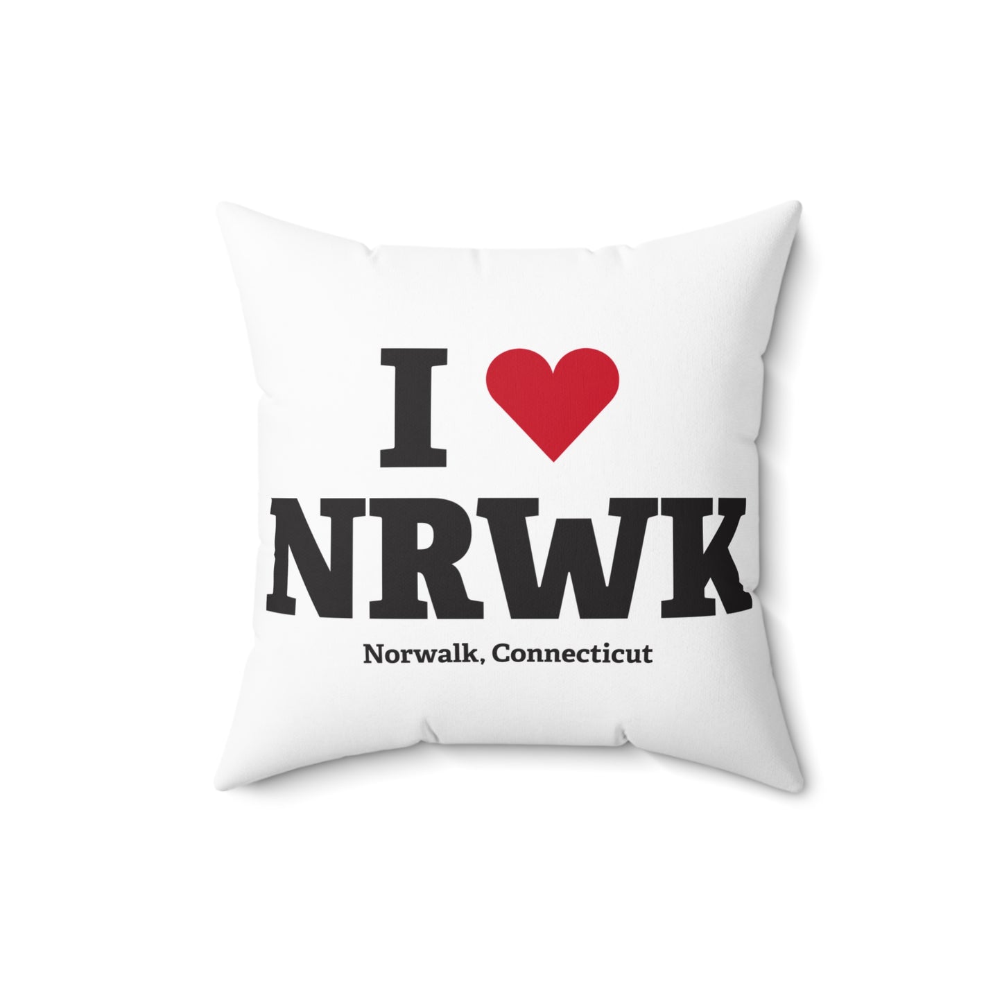 I Heart NRWK Spun Polyester Square Pillow