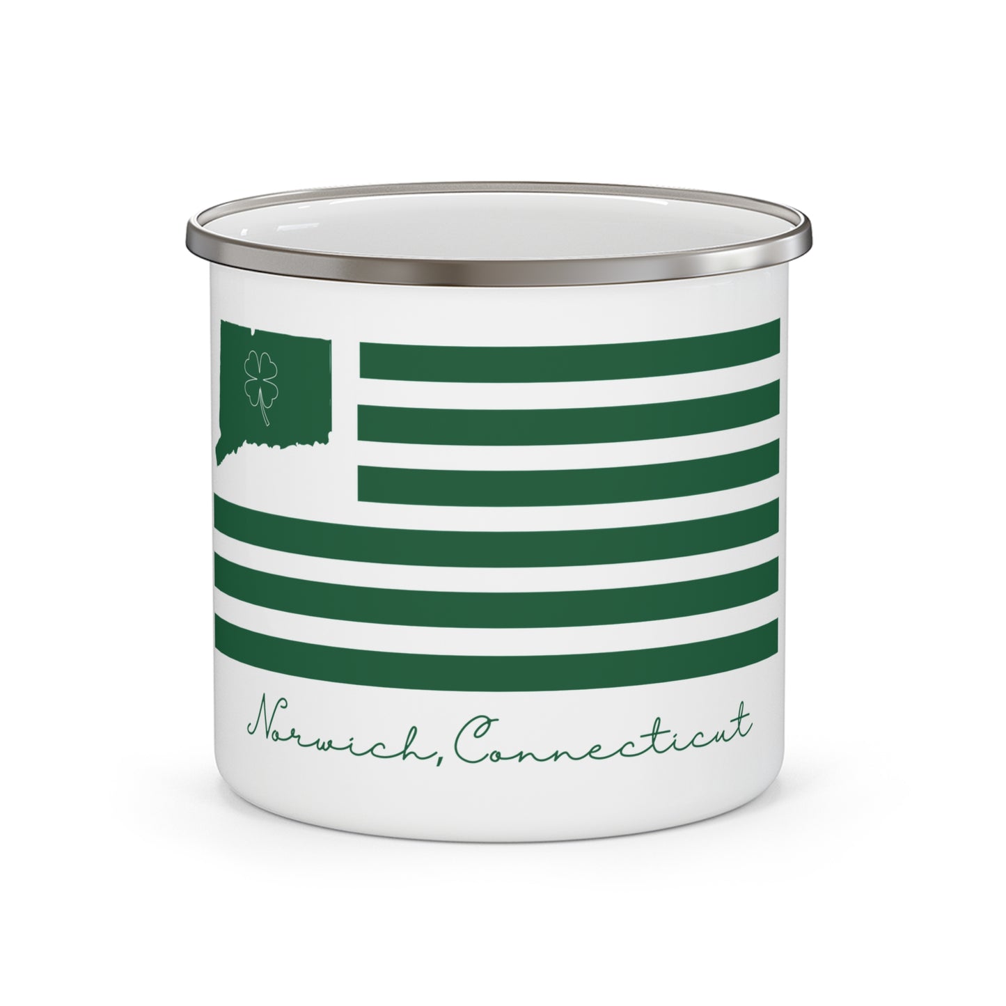 Norwich Connecticut St. Patrick’s Day Flag Enamel Camping Mug