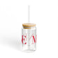 41 Tilt Monroe Glass Can with Straw and Lid, 16oz
