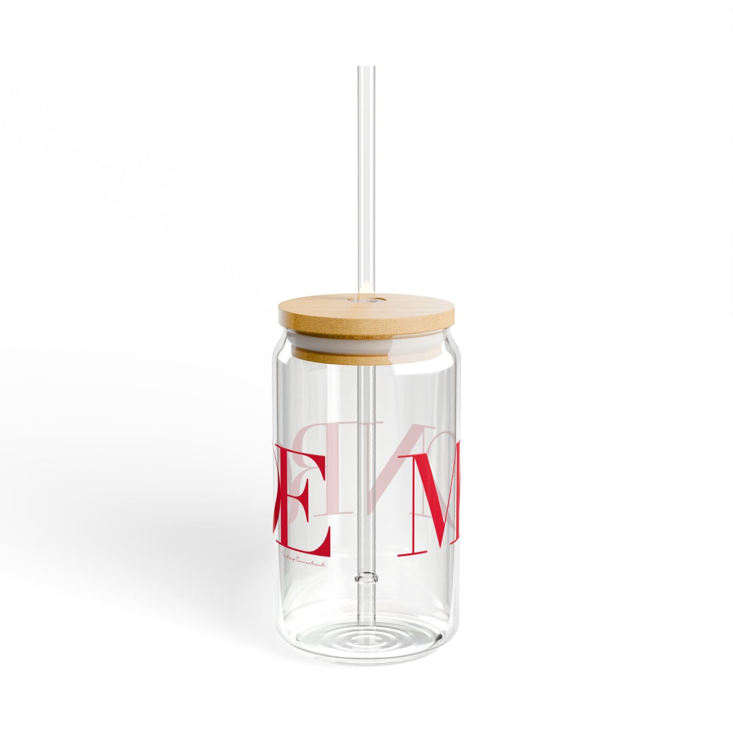 41 Tilt Monroe Glass Can with Straw and Lid, 16oz