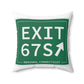 Vintage Exit 67S WCP Sign Spun Polyester Square Pillow