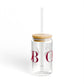 41 Tilt Cos Cob Glass Can with Straw and Lid, 16oz