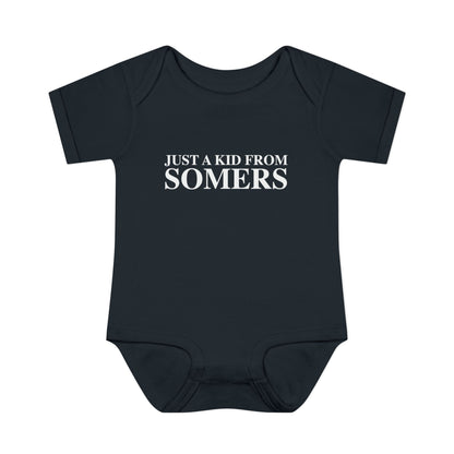 Just a kid from Somers Infant Baby Rib Bodysuit