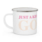 Just a kid listening to Goose - Peach & Pink Enamel Camping Mug