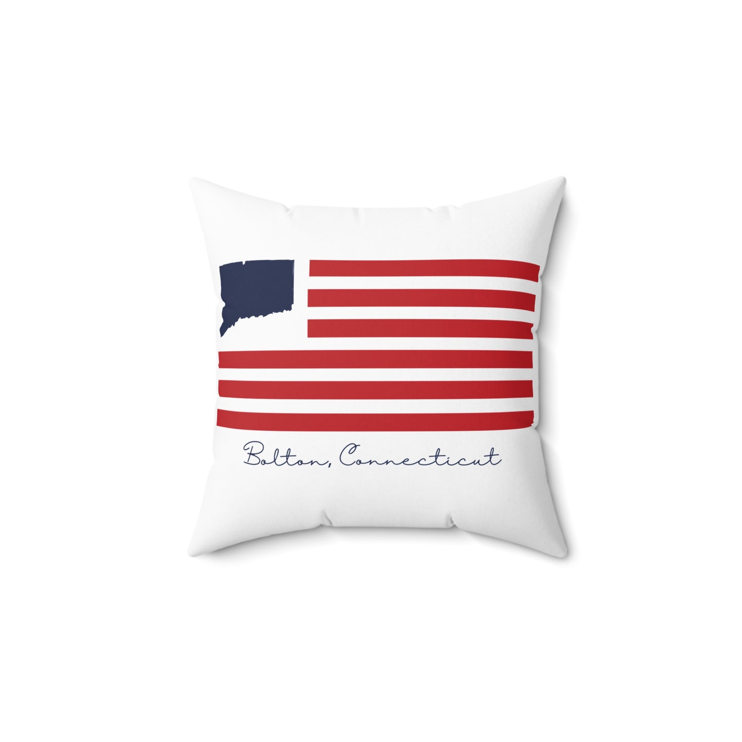 Bolton Connecticut Flag Spun Polyester Square Pillow