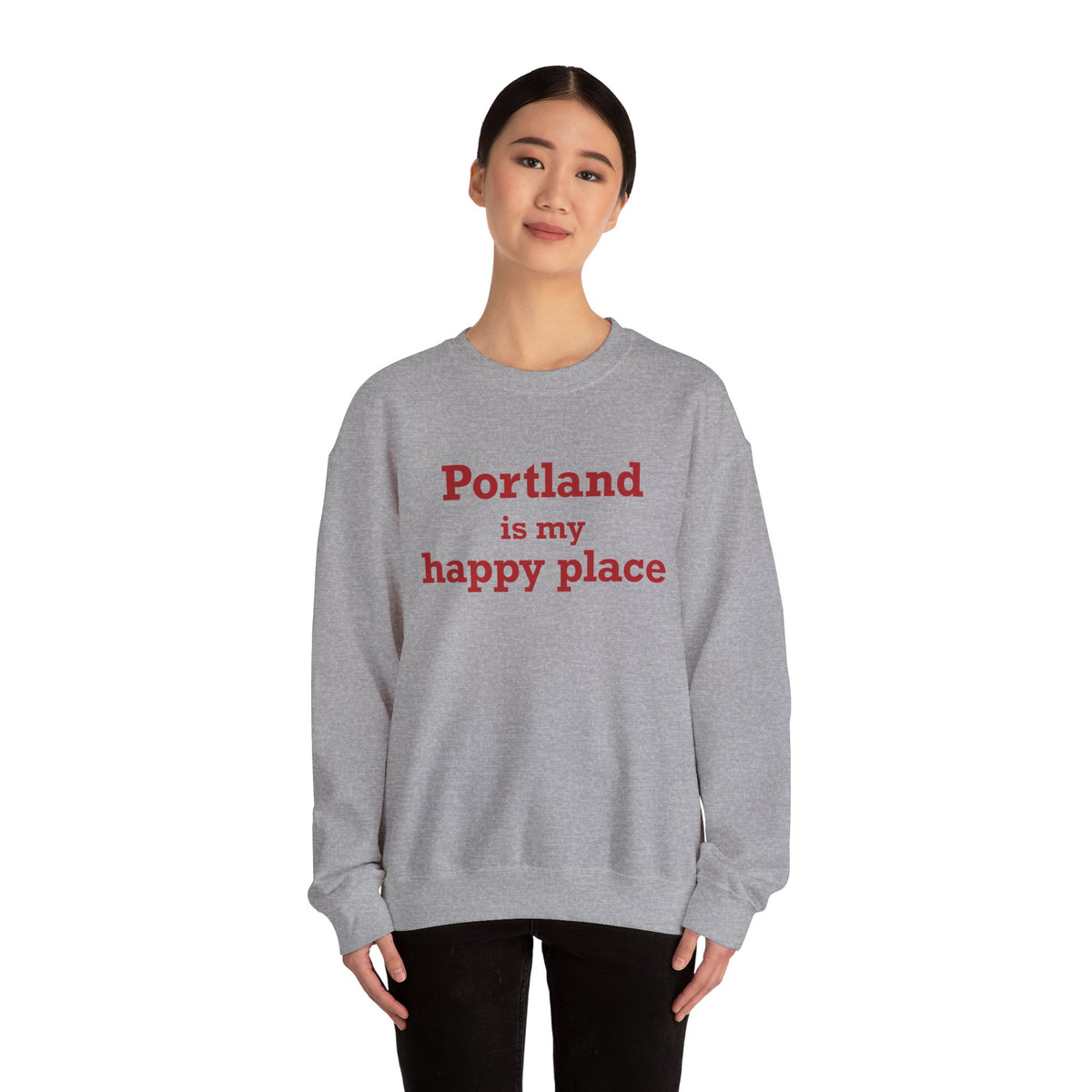 Portland is My Happy Place Unisex Heavy Blend™ Crewneck Sweatshirt
