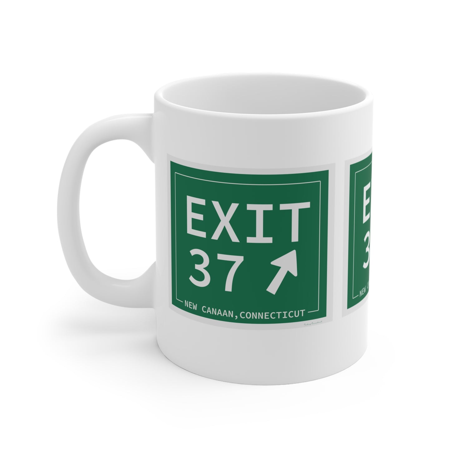 Vintage Exit 37 Merritt Parkway Sign Mug 11oz