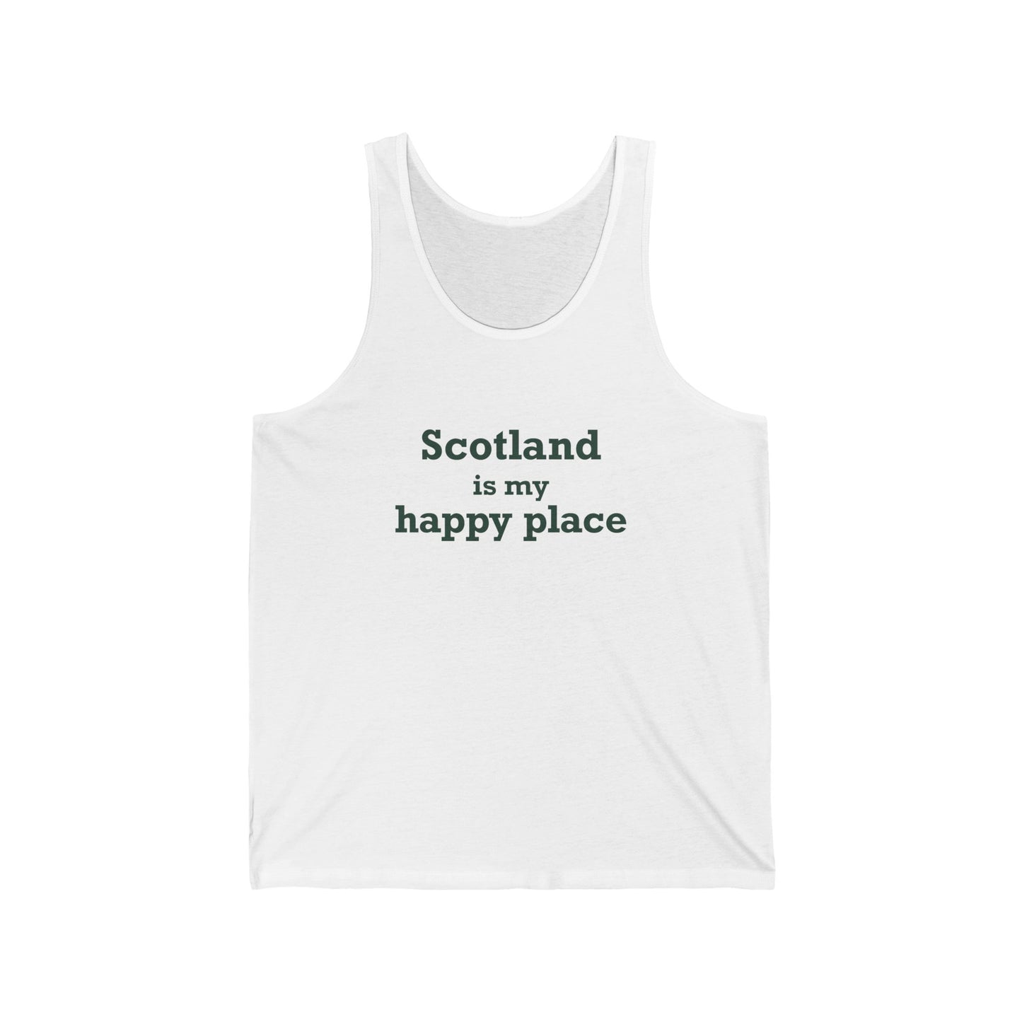 Scotland is My Happy Place Unisex Jersey Tank Top