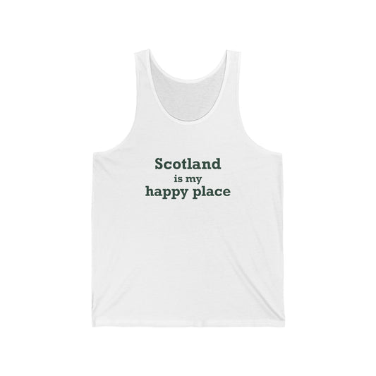 Scotland is My Happy Place Unisex Jersey Tank Top