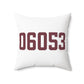06053 New Britain Connecticut Zip Code Polyester Square Pillow
