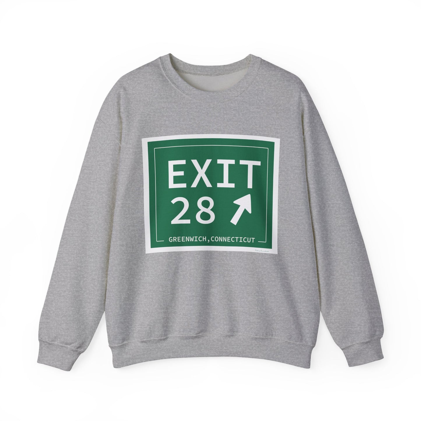 Vintage Exit 28 Merritt Parkway Sign Unisex Heavy Blend™ Crewneck Sweatshirt