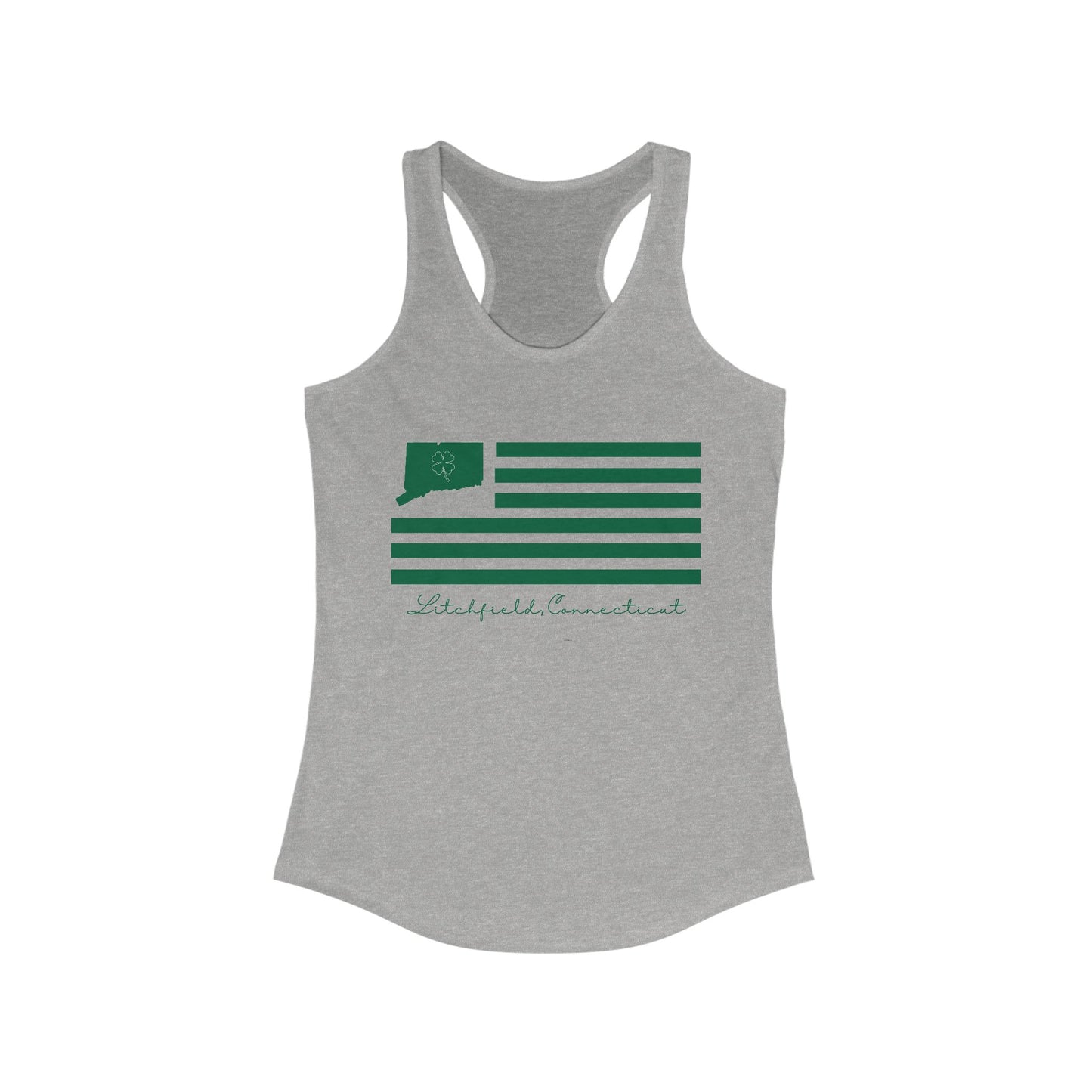 Litchfield Connecticut St. Patrick’s Day Flag Women's Ideal Racerback Tank Top