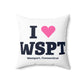 I Heart WSPT Spun Polyester Square Pillow