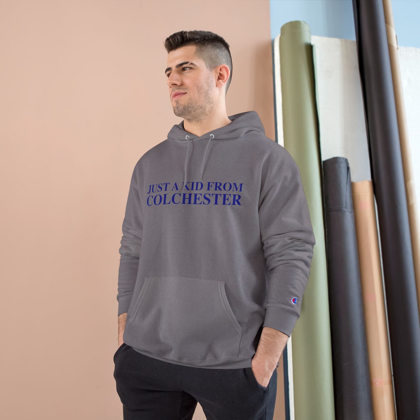 Just a kid from Colchester Champion Hoodie