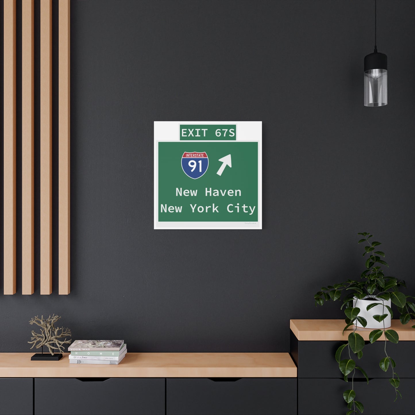 Vintage WCP Exit 67S Sign Matte Canvas, Stretched, 1.25"