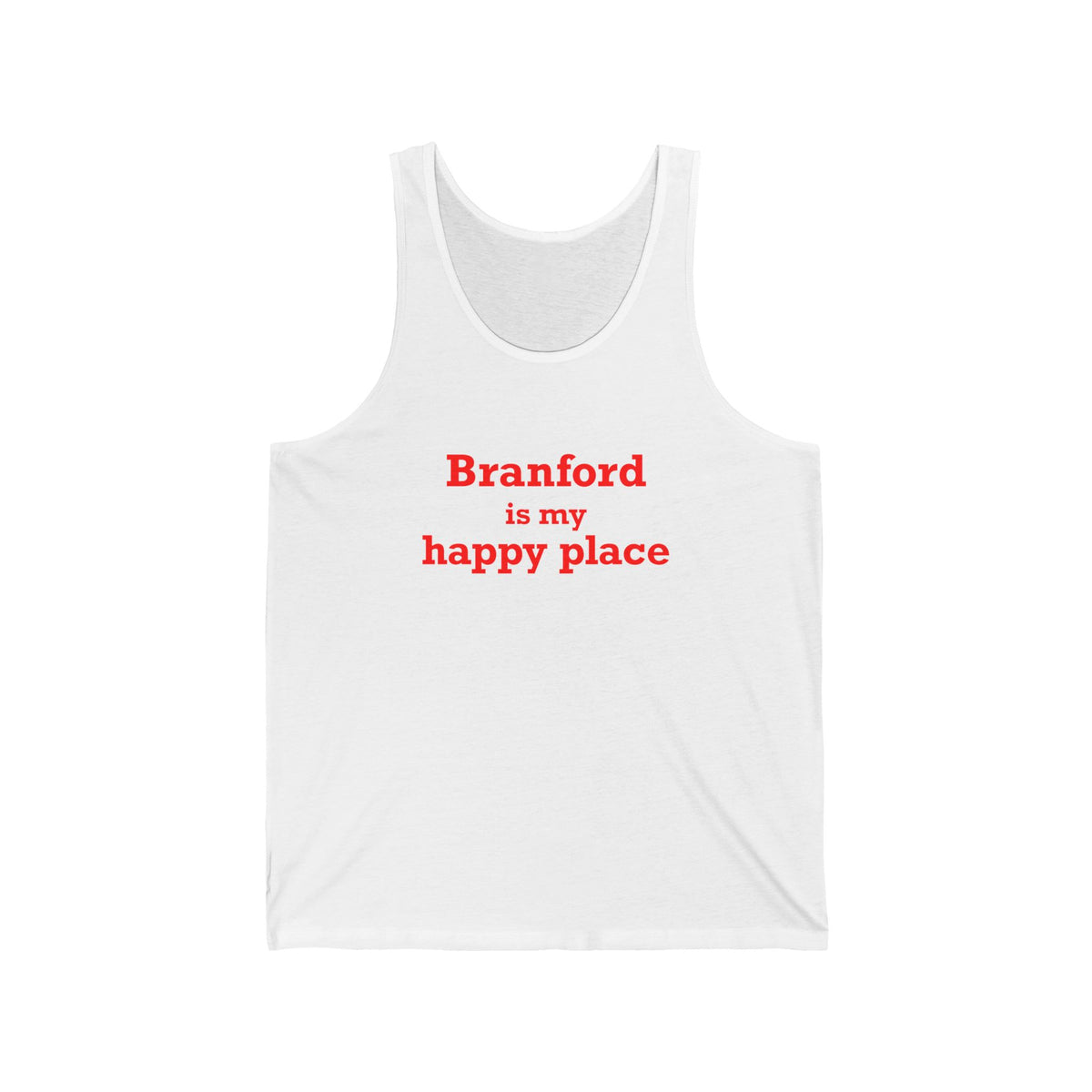 Branford is My Happy Place Unisex Jersey Tank Top
