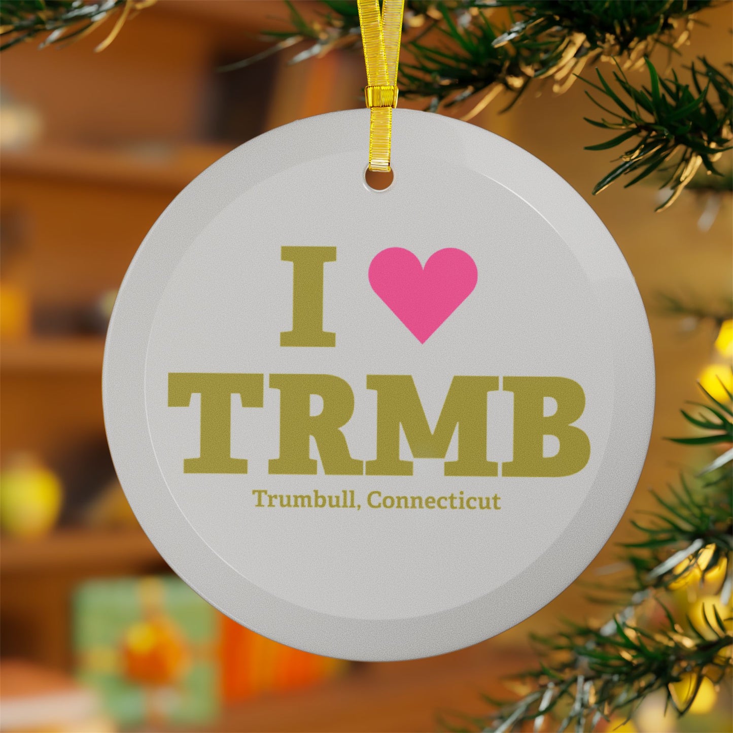 I Heart TRMB Glass Ornaments