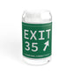 Vintage Exit 35 Merritt Parkway Sign Sipper Glass, 16oz
