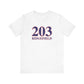 203 Ridgefield Red White & Blue Unisex Jersey Short Sleeve T-Shirt