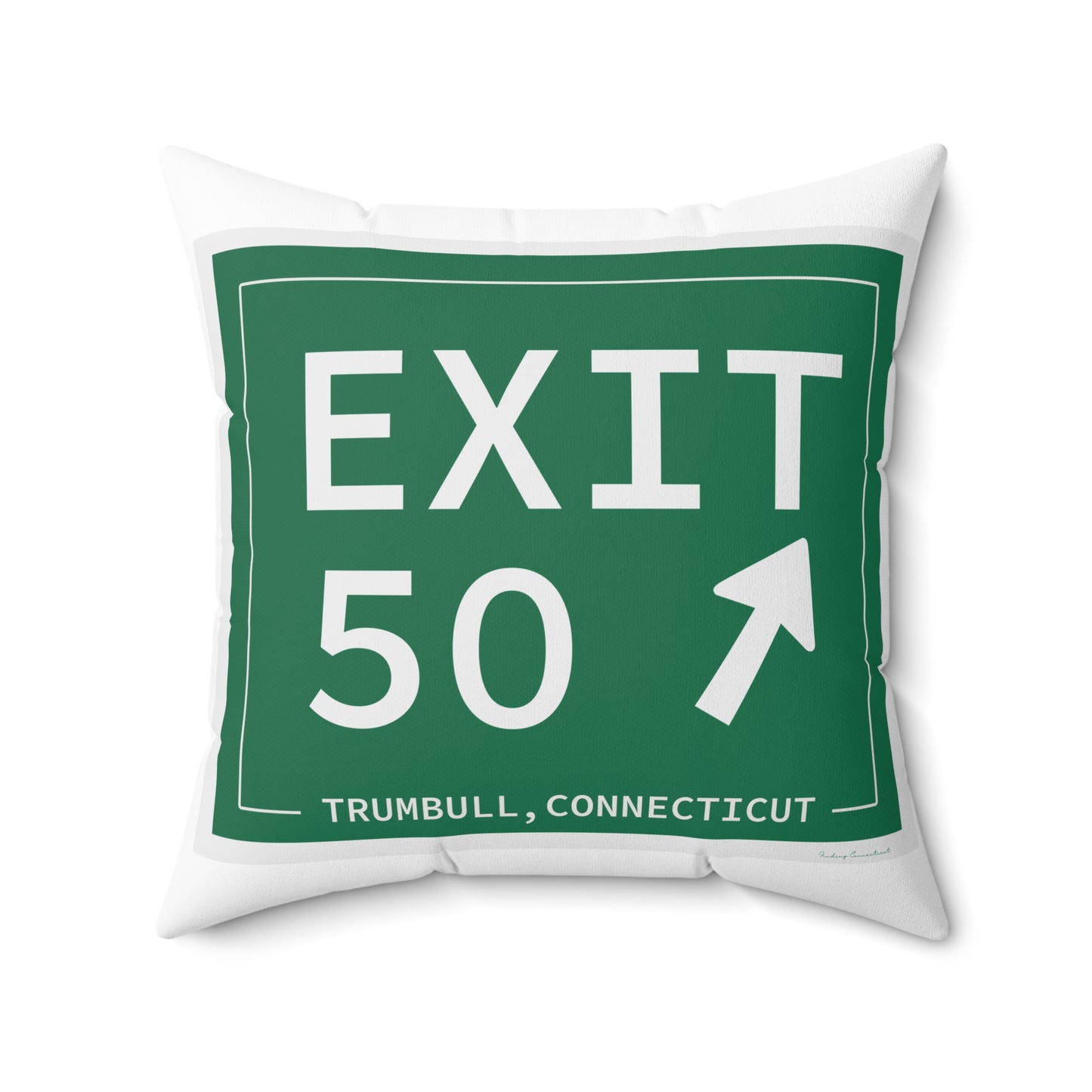 Vintage Exit 50  Merritt Parkway Sign Spun Polyester Square Pillow