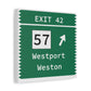 Vintage Merritt Parkway Exit 42 Sign Matte Canvas, Stretched, 1.25"