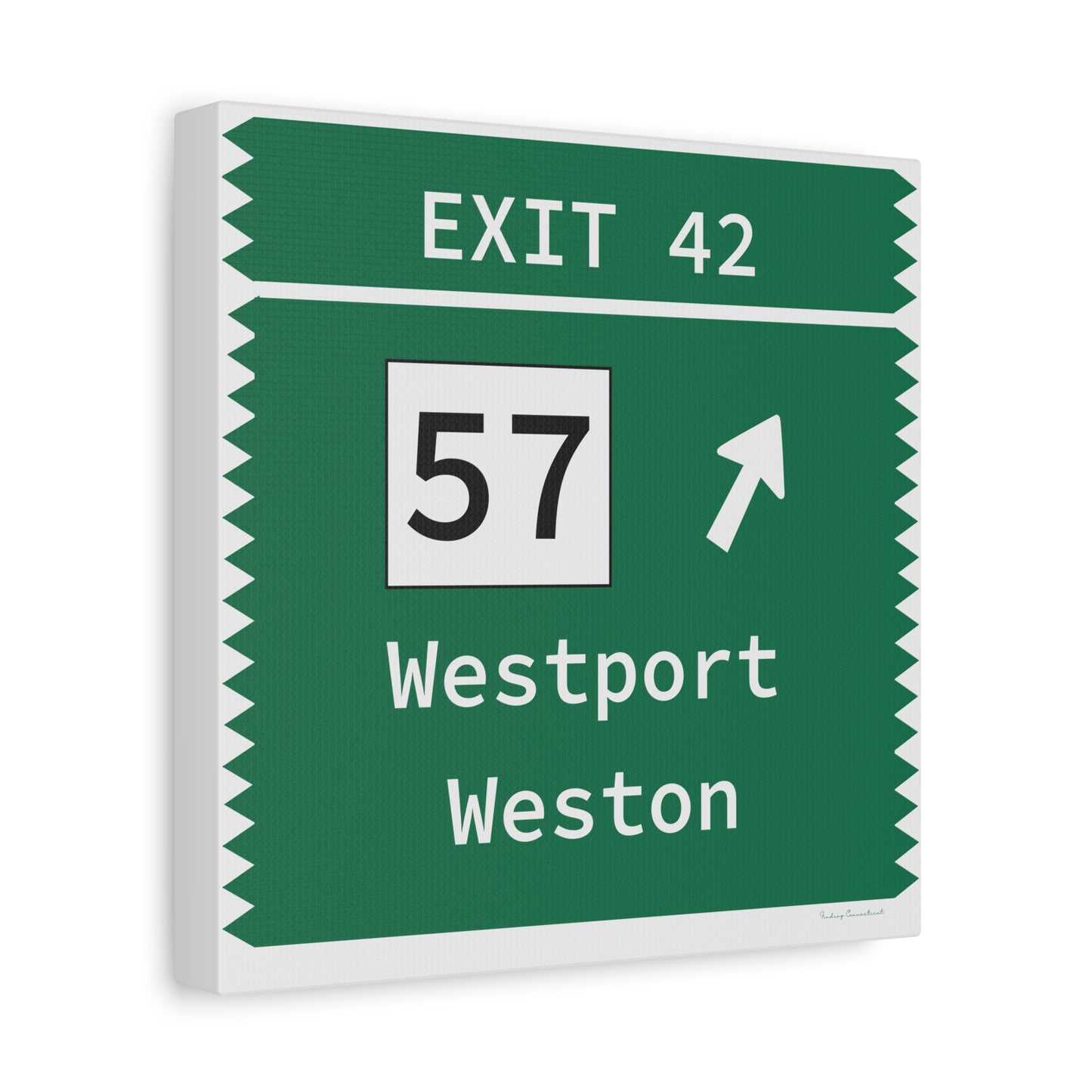Vintage Merritt Parkway Exit 42 Sign Matte Canvas, Stretched, 1.25"