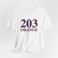 203 Orange Red White & Blue Unisex Jersey Short Sleeve T-Shirt