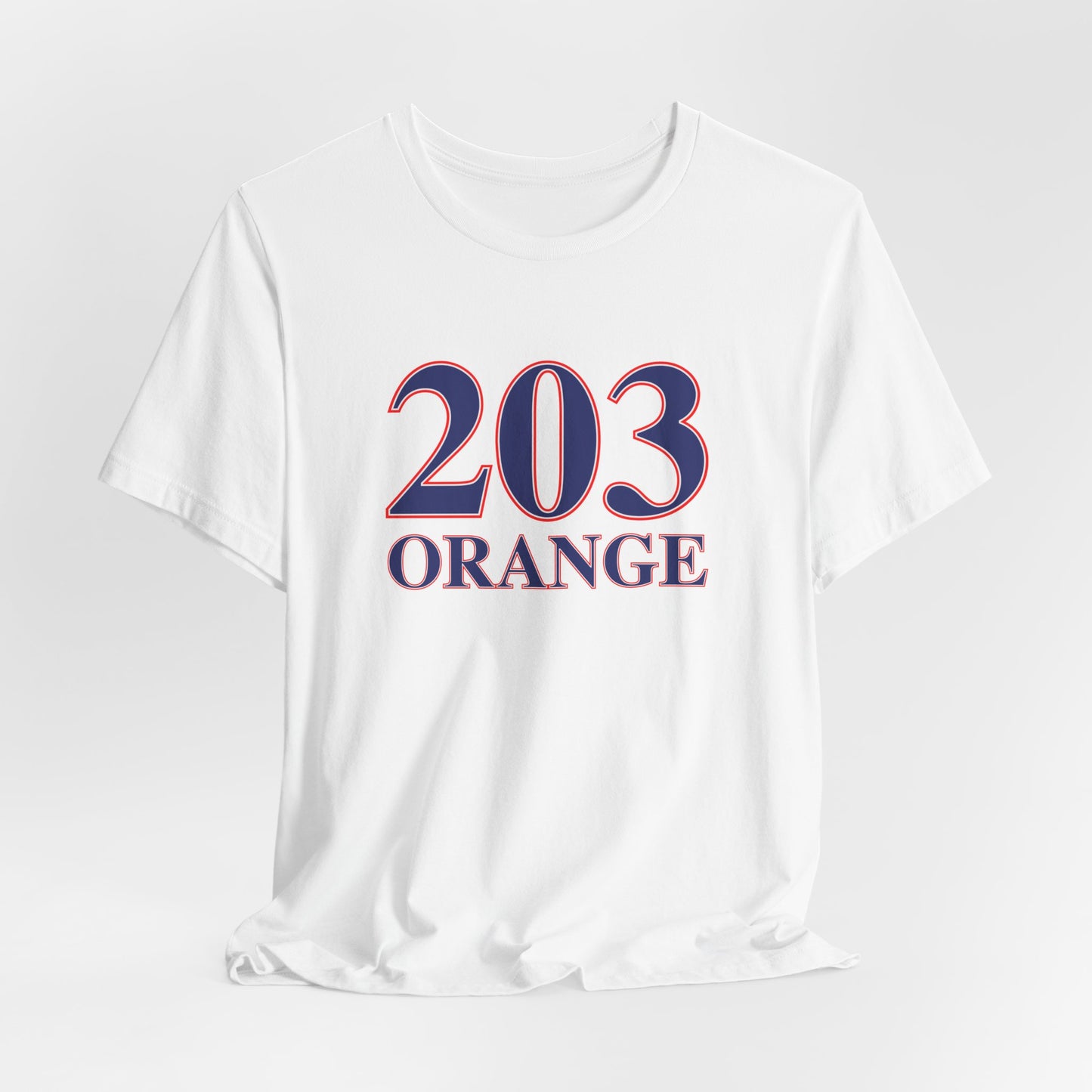 203 Orange Red White & Blue Unisex Jersey Short Sleeve T-Shirt