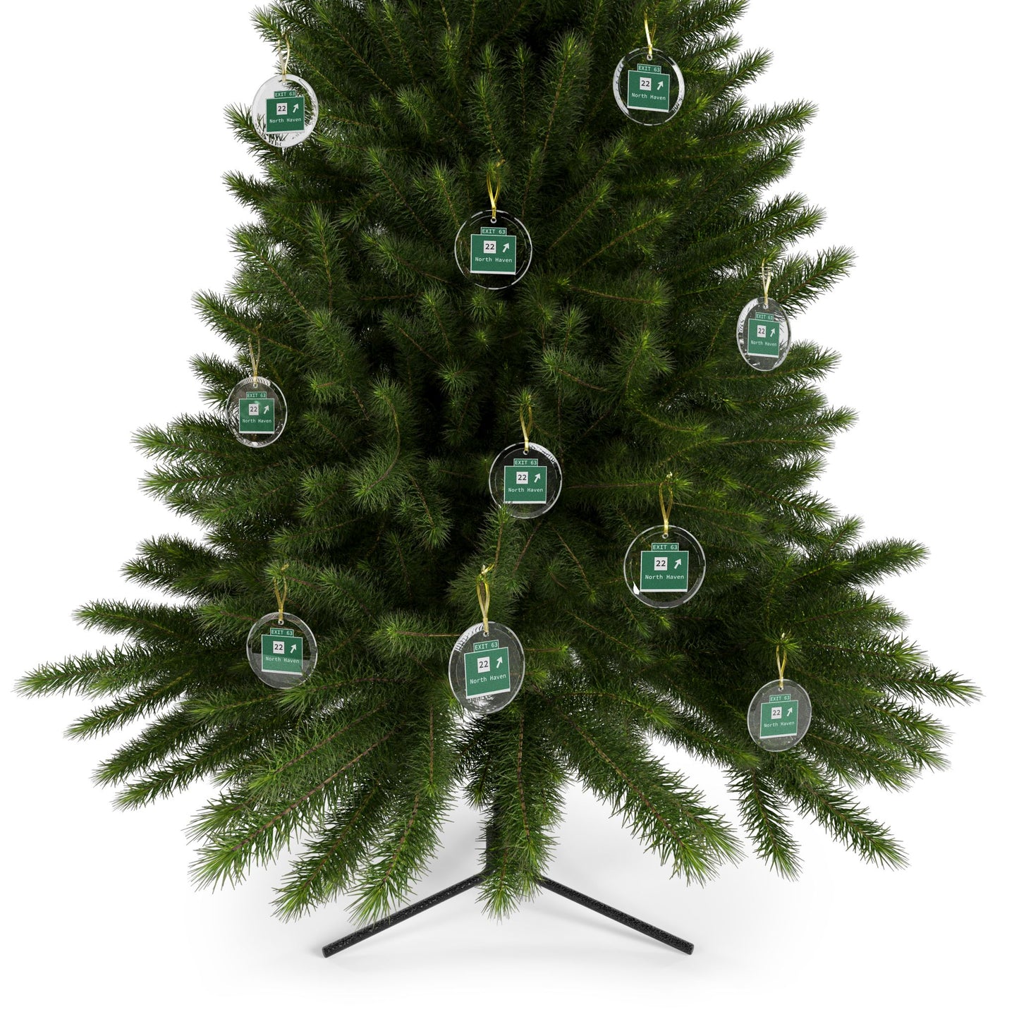 Vintage WCP Exit 63 Sign Glass Ornaments