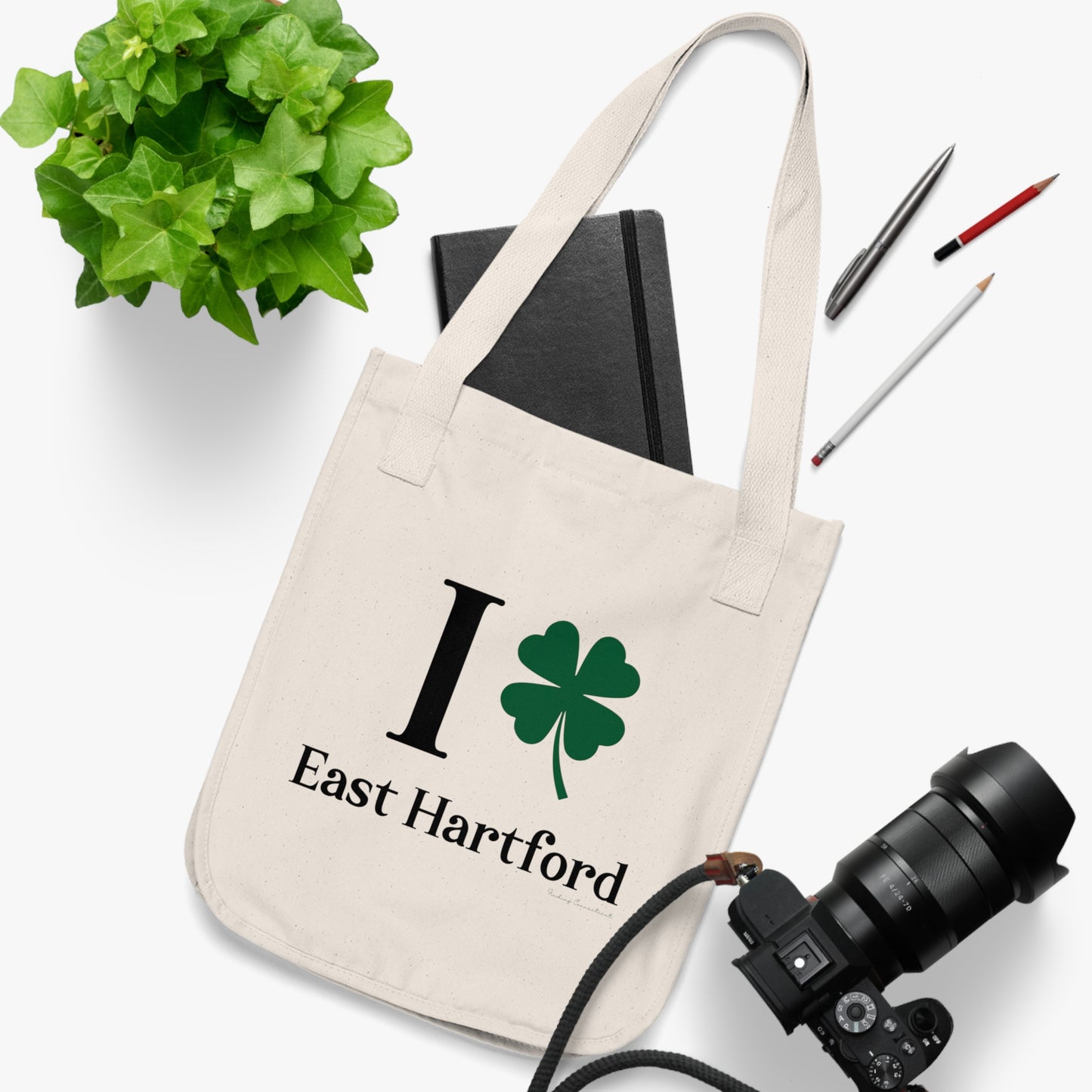 I Clover East Hartford Organic Canvas Tote Bag