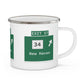 Vintage WCP Exit 57 Sign Enamel Camping Mug