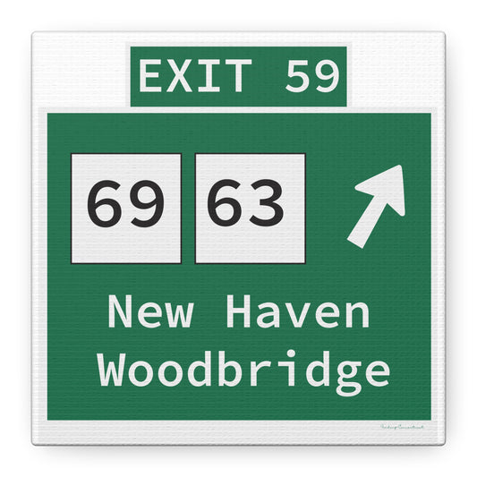 Vintage WCP Exit 59 Sign Matte Canvas, Stretched, 1.25"